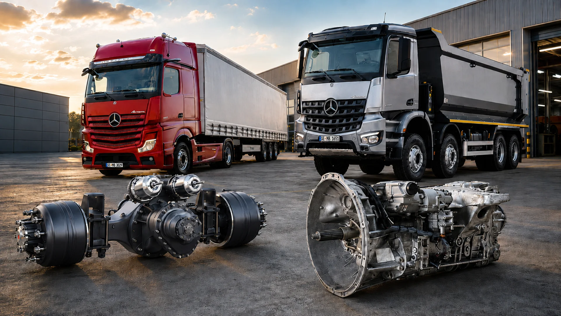 Запчасти Mercedes-Benz для трансмиссии, дифференциалов, колесных редукторов и мостов грузовиков