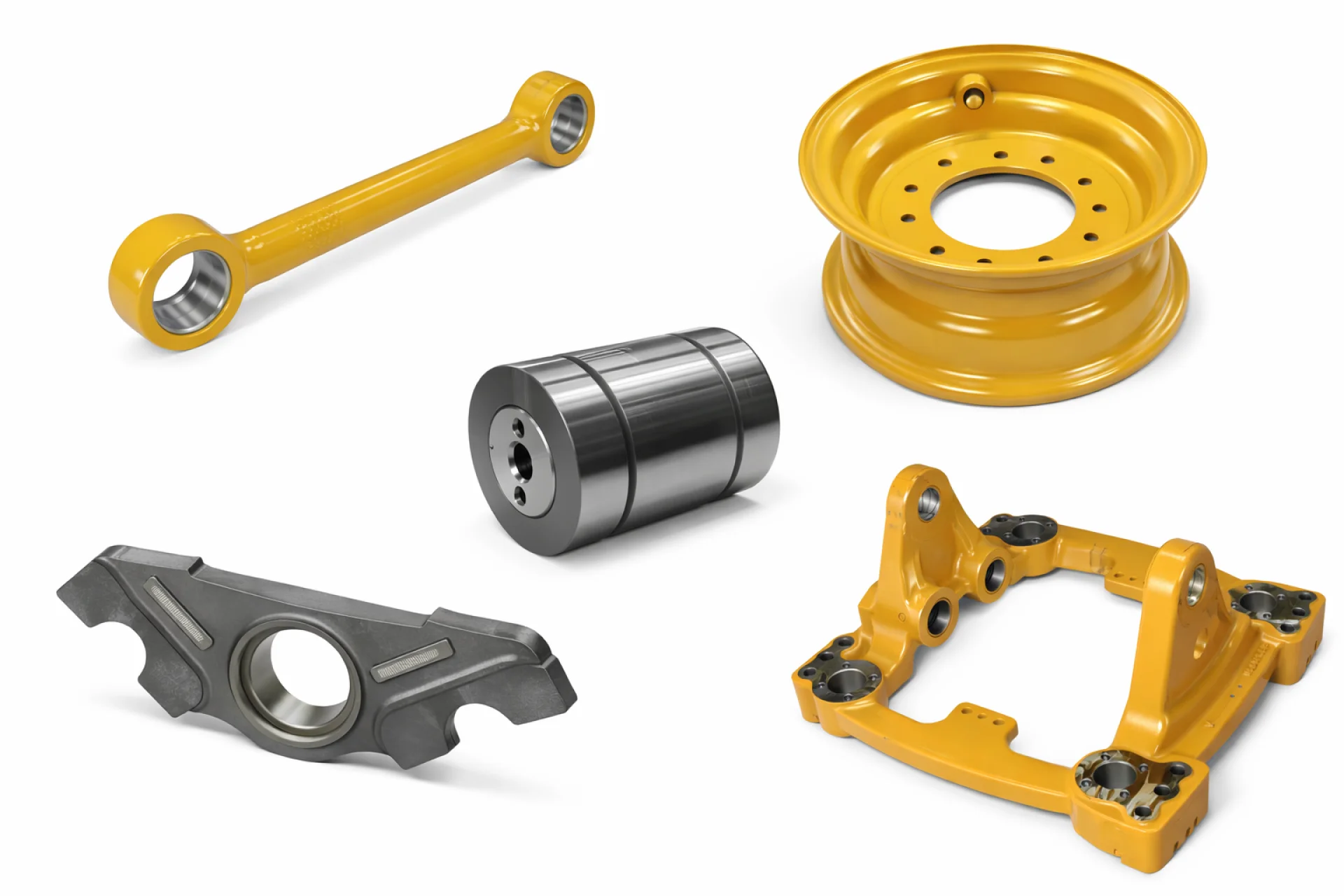 Earthmoving equipment chassis and undercarriage parts for Caterpillar, Komatsu, Volvo
