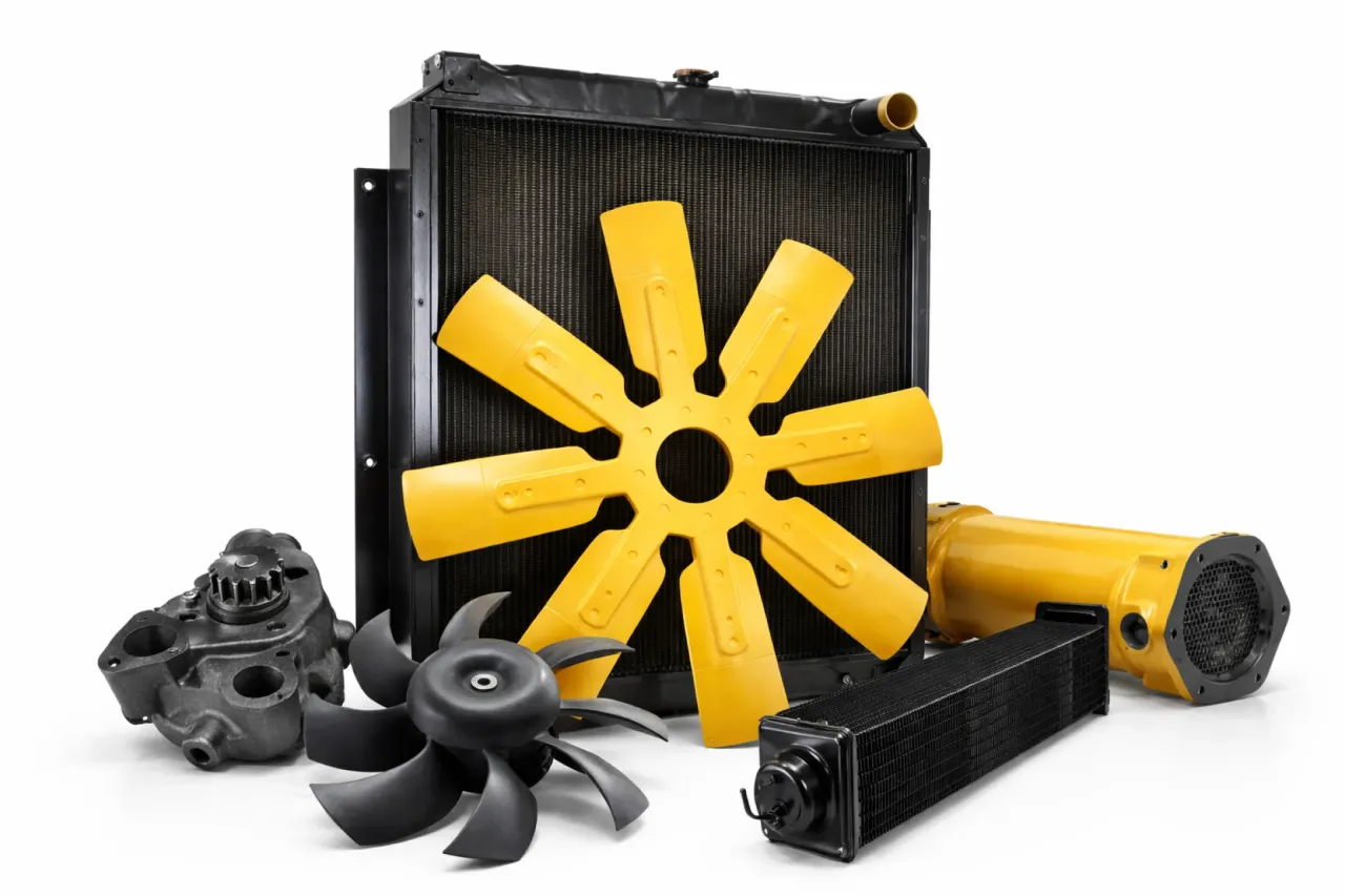 Earthmoving equipment cooling system parts for Caterpillar, Komatsu, Volvo