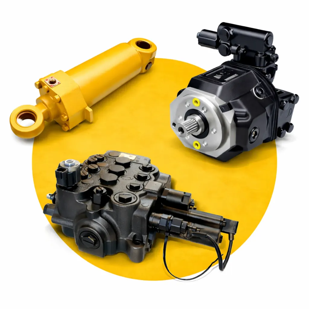 Earthmoving equipment hydraulic system parts for Caterpillar, Komatsu, Volvo