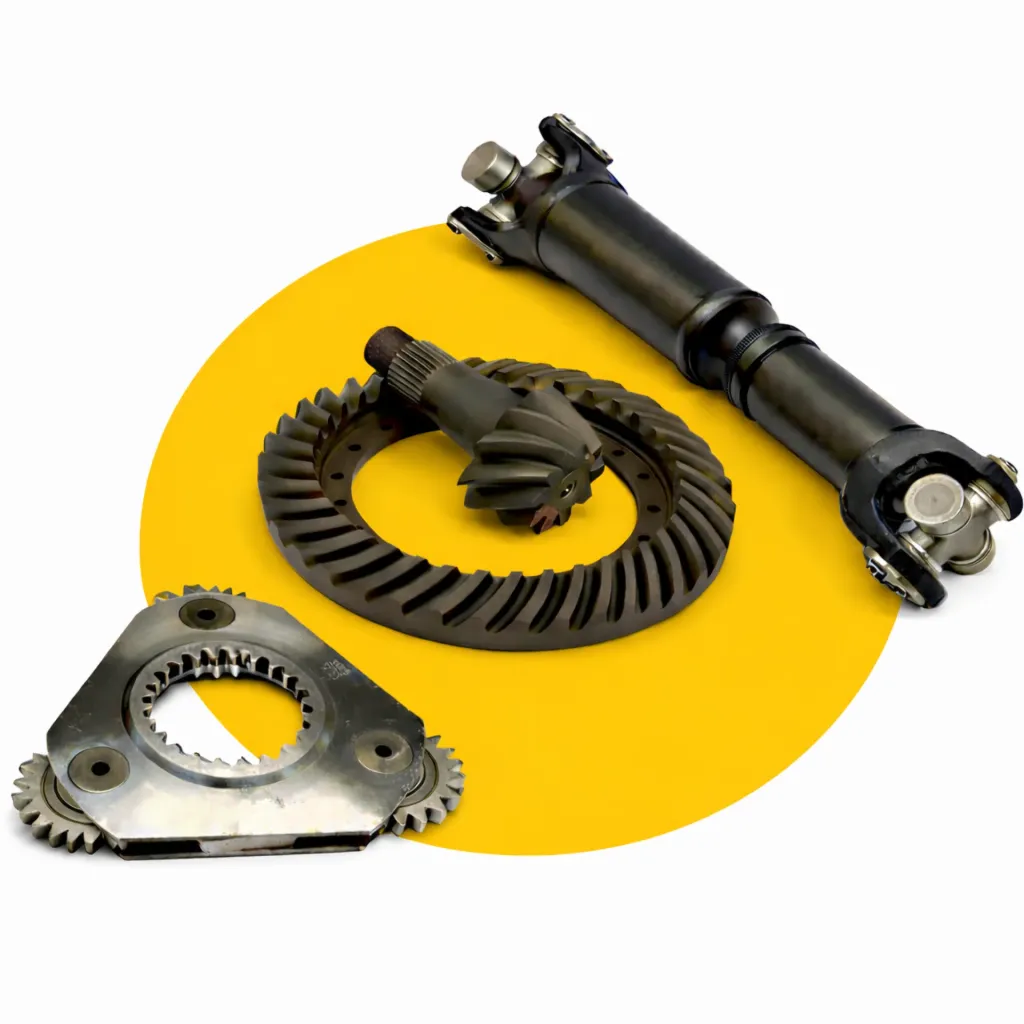 Heavy equipment powertrain parts for Caterpillar, Komatsu, Volvo