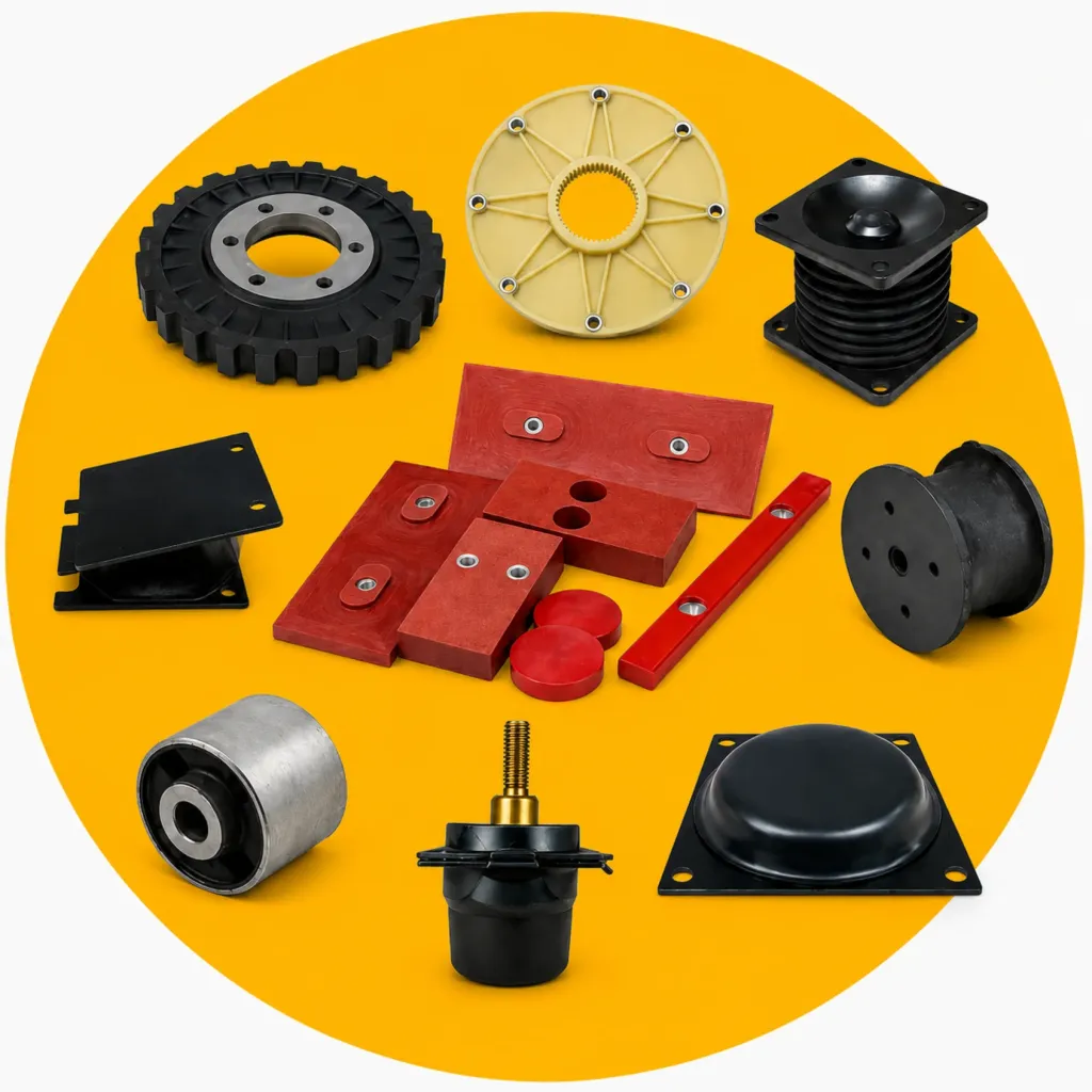 Резиновые компоненты для строительной и горной техники Caterpillar, Komatsu, Volvo и JCB