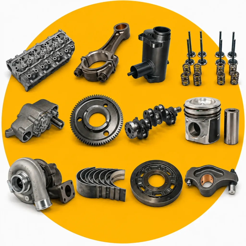 Запчасти для двигателя строительной и горной техники Caterpillar, Komatsu, Volvo, JCB и Hitachi